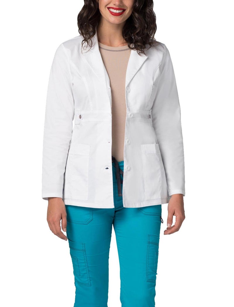 Adar Uniforms, Universal Stretch Lab Coat for Women - 28" Tab-Waist Lab Coat - 3300 - White - M - Image 1